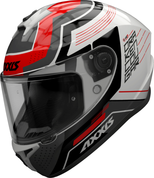 FULL FACE helmet AXXIS DRAKEN S cougar gloss fluor red S