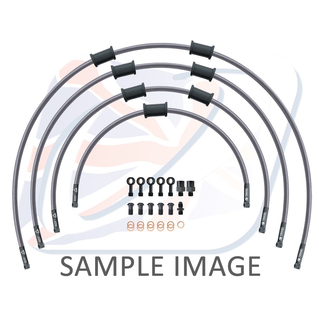 STANDARD Front brake hose kit Venhill POWERHOSEPLUS BMW-8012FB-CL (4 hoses in kit) Clear hoses, black fittings