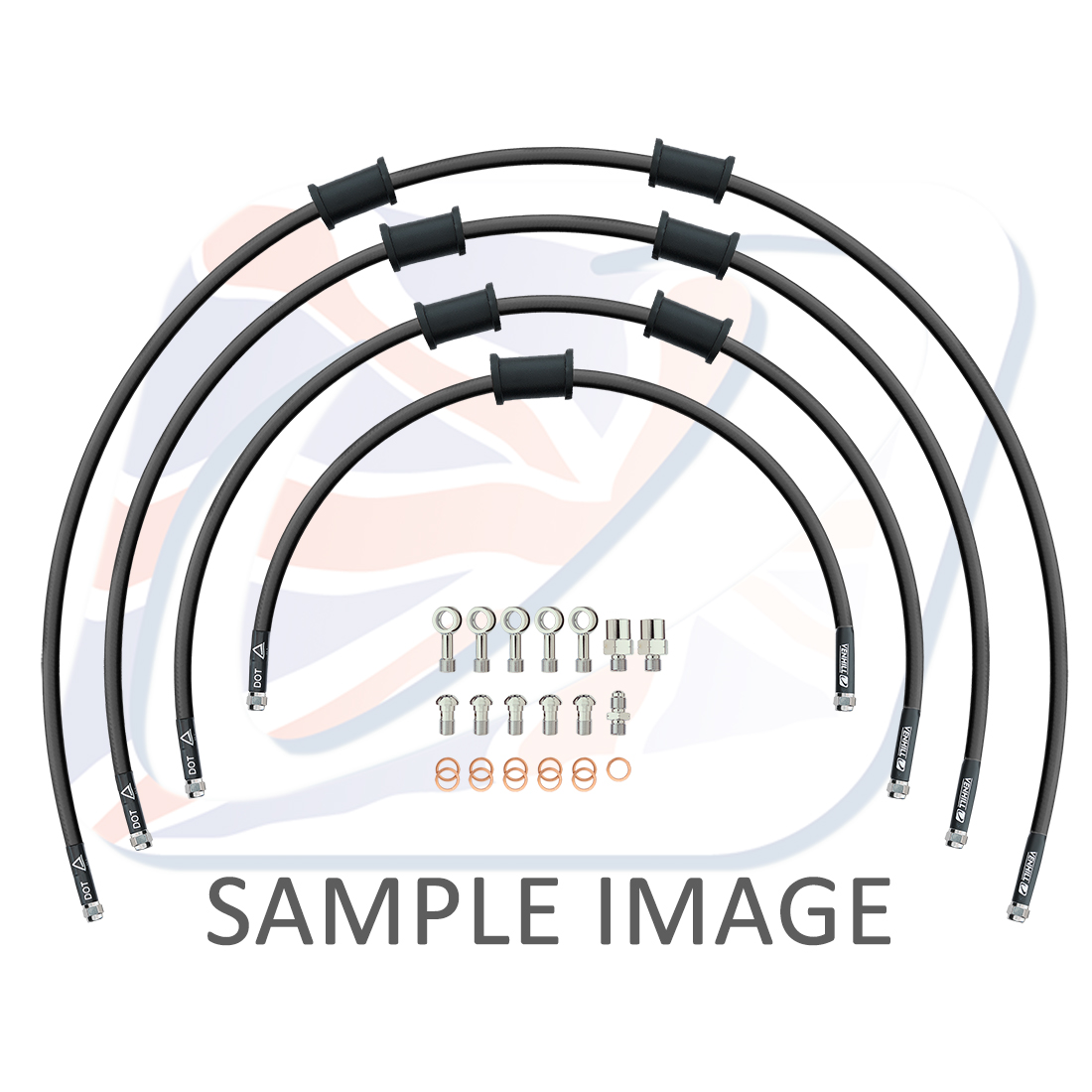 STANDARD Front brake hose kit Venhill POWERHOSEPLUS SUZ-4007FS-BK (4 hoses in kit) Black hoses, stainless steel fittings