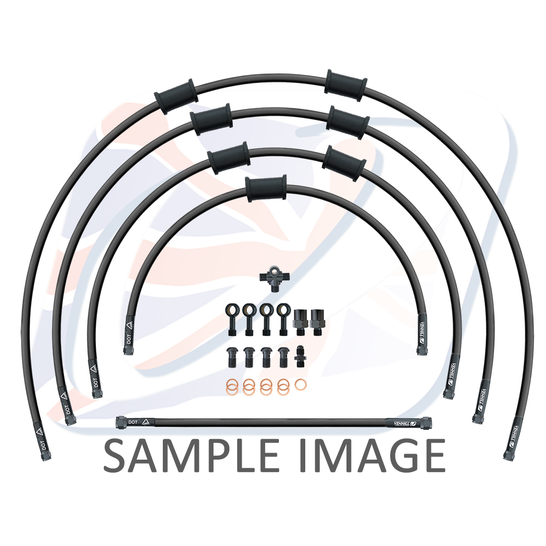 STANDARD Front brake hose kit Venhill POWERHOSEPLUS KAW-6002FB-BK (5 hoses in kit) Black hoses, black fittings