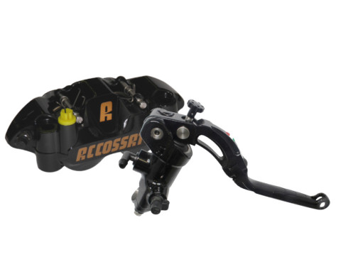 Accossato Kit: Painted Brake Master Cylinder 19X18 (CY042) + Painted Couple of Brake Calipers Distance 108 With ST Brake Pads (PZ004) ACCOSSATO ZY042 Crni