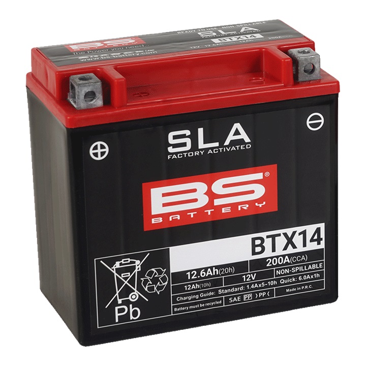 Tvorničko aktiviran akumulator BS-BATTERY BTX14 (FA) (YTX14 (FA)) SLA