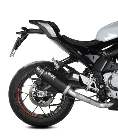 Full exhaust system 3x1 MIVV AK-1 CF.010.KZK Black with carbon cap for CFMOTO 675 SR-R 2025-2026