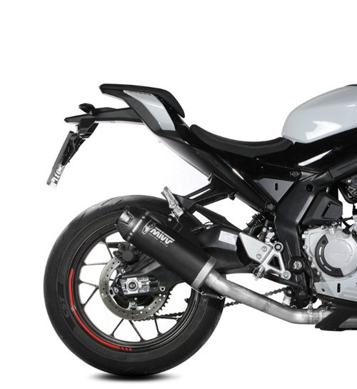 Full exhaust system 3x1 MIVV AK-1 CF.010.LZK Black with carbon cap for CFMOTO 675 SR-R 2025-2026