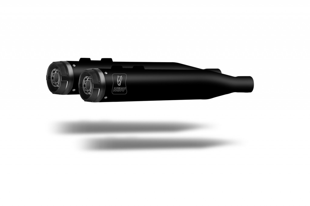2 silencers kit MIVV HR-1 HD.005.LH1BA Black with aluminium cap