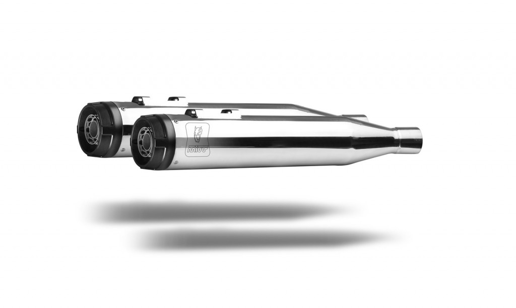 2 silencers kit MIVV HR-1 HD.005.LH1XA Polished stainless steel with aluminium cap