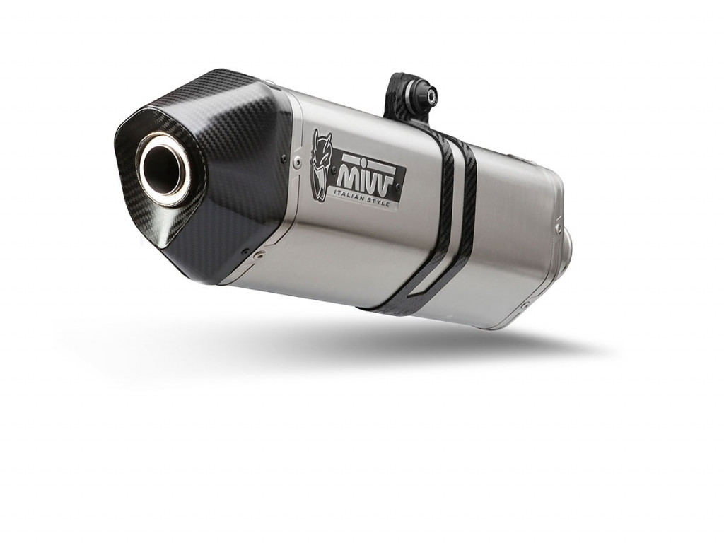 Silencer MIVV SPEED EDGE M.013.LRX Stainless Steel / Carbon Caps for MOTO GUZZI V 85 TT 850 / Travel 2019-2024