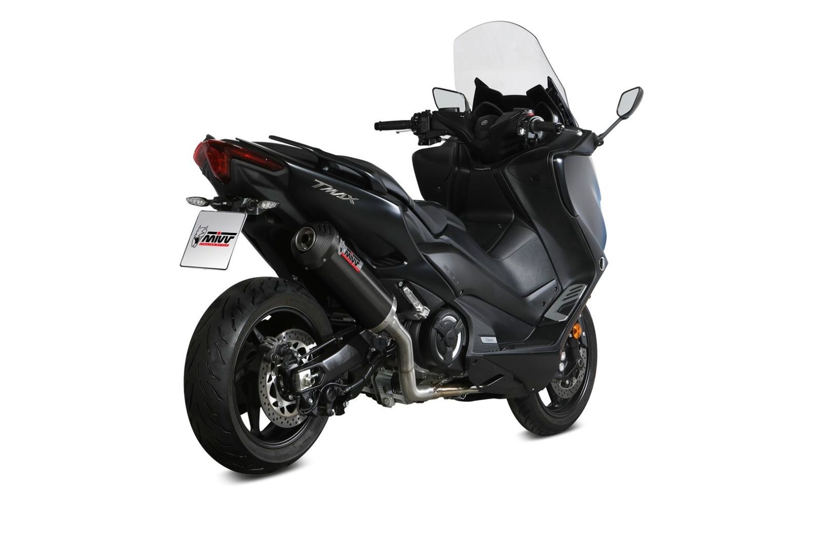 Cijeli ispušni sustav 2x1 MIVV OVAL Y.061.LVC Steel black / Carbon cap for YAMAHA XP 530 T-MAX 2017-2019, YAMAHA XP 560 T-MAX 2020-2021