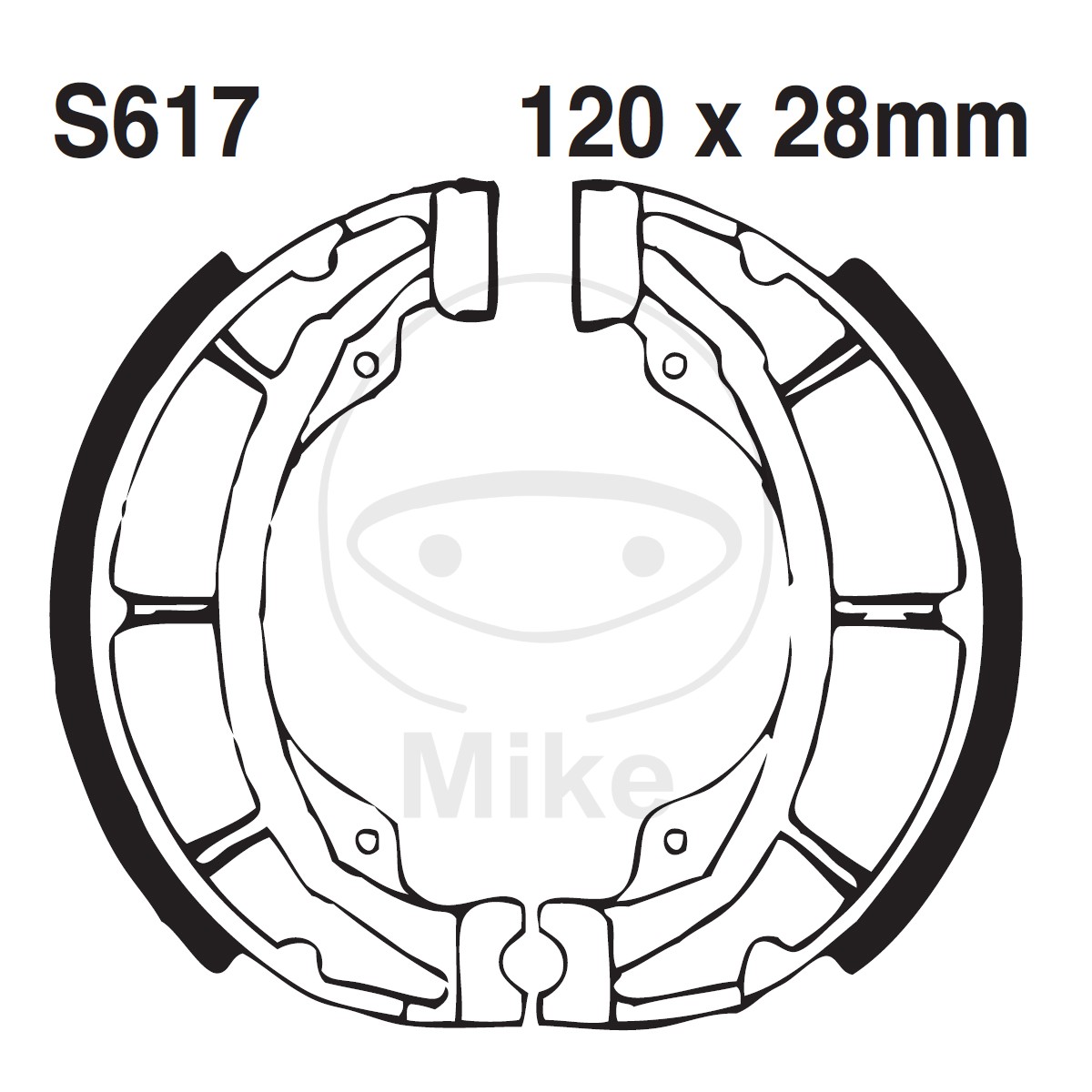 Brake shoe set EBC S617G grooved excluding springs