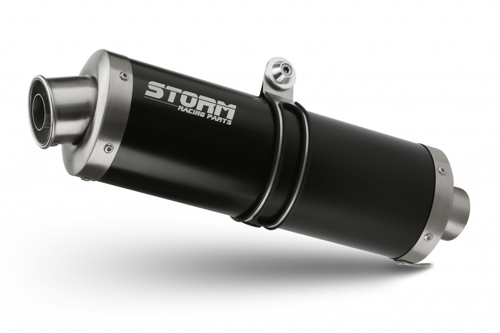 Silencer STORM OVAL E.004.LX2B Steel black for BENELLI TRK 502 X 2018-2026