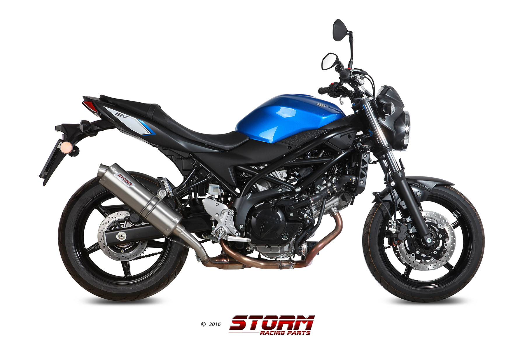 Silencer STORM OVAL S.045.LX1 Stainless Steel for SUZUKI SV 650 / S 2016-2024, SUZUKI SV 650 X 2016-2024