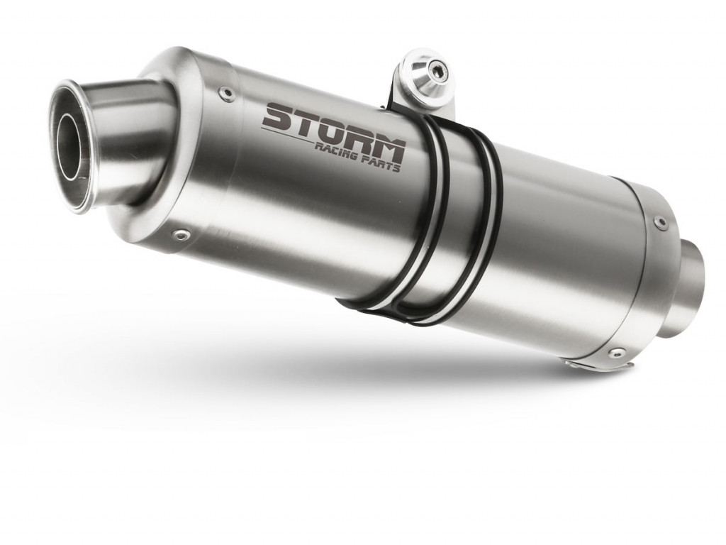 Silencer STORM OVAL S.049.LX2 Stainless Steel for SUZUKI DL 650 V-STROM 2017-2024