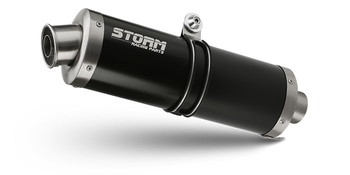 Cijeli ispušni sustav 2x1 STORM OVAL Y.044.LX1B Steel black