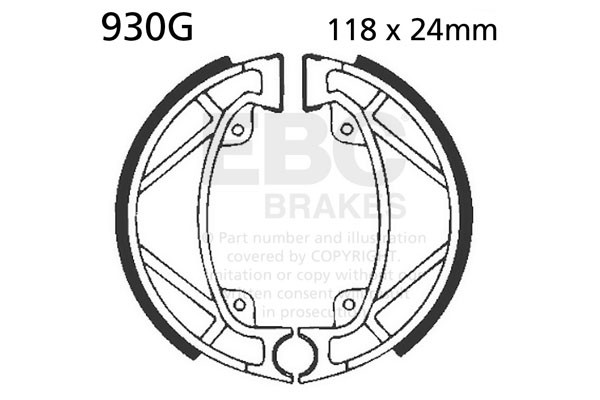 Brake shoe set EBC 930G grooved