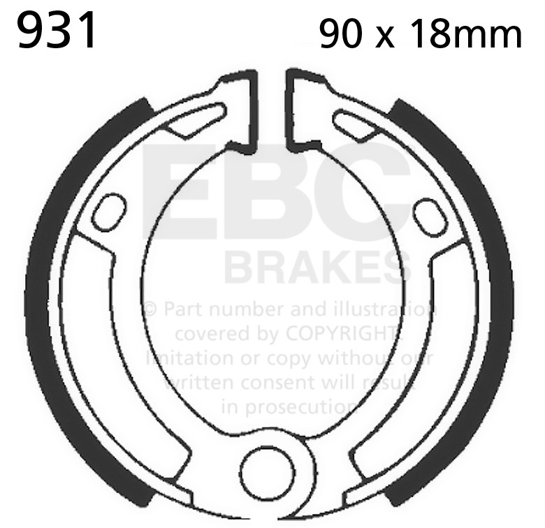 Brake shoe set EBC 931G grooved