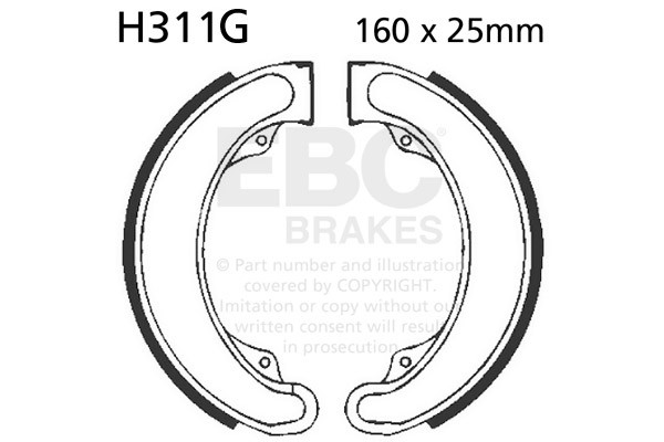Brake shoe set EBC H311G grooved