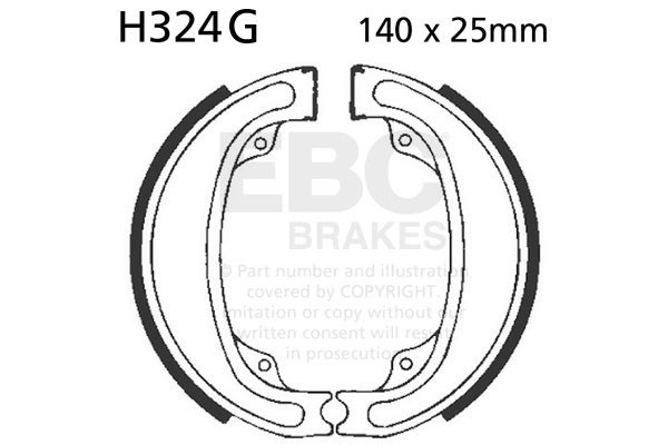 Brake shoe set EBC H324G grooved