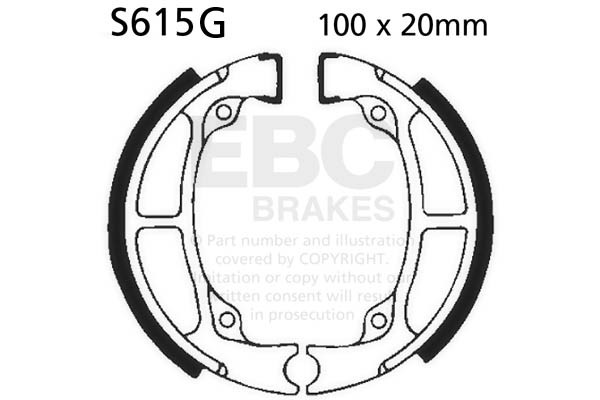 Brake shoe set EBC S615G grooved