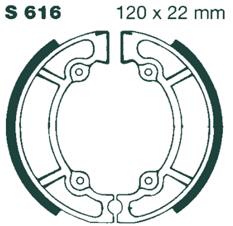 Brake shoe set EBC S616G grooved