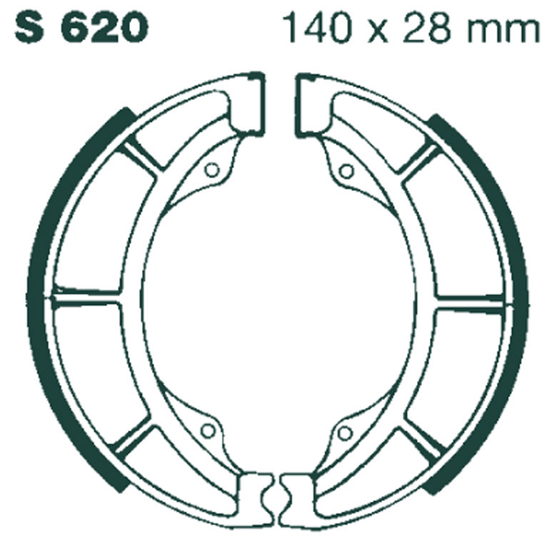 Brake shoe set EBC S620G grooved