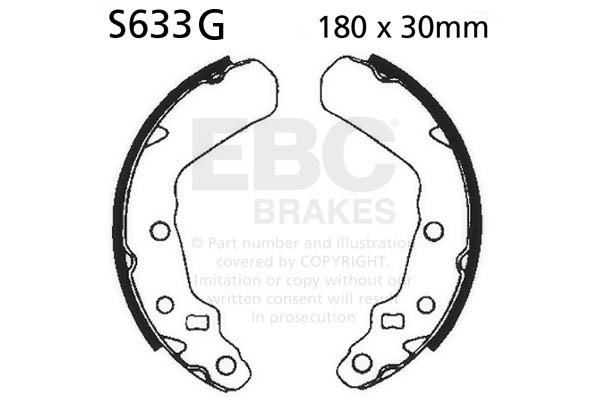 Brake shoe set EBC S633G grooved