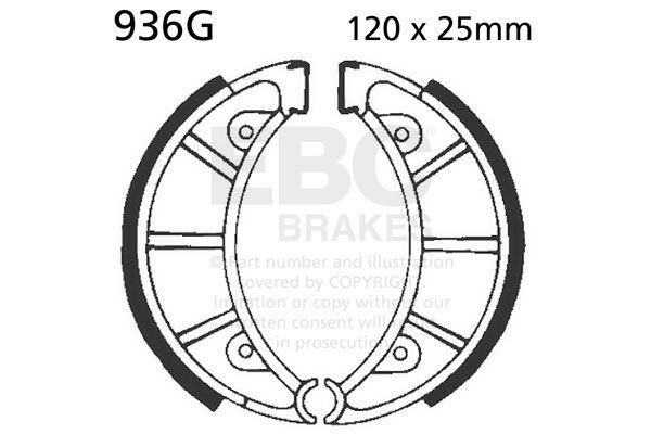 Brake shoe set EBC 936G grooved