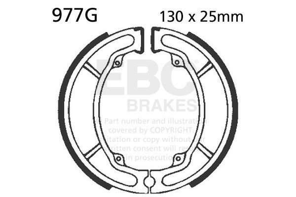 Brake shoe set EBC 977G grooved