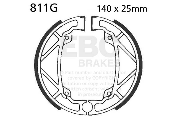 Brake shoe set EBC 811G grooved