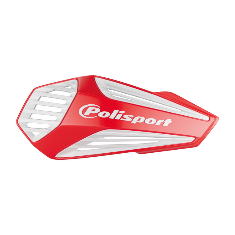 Handguard POLISPORT MX AIR 8308400010 with universal handlebar mounting kit Red CR04 / White