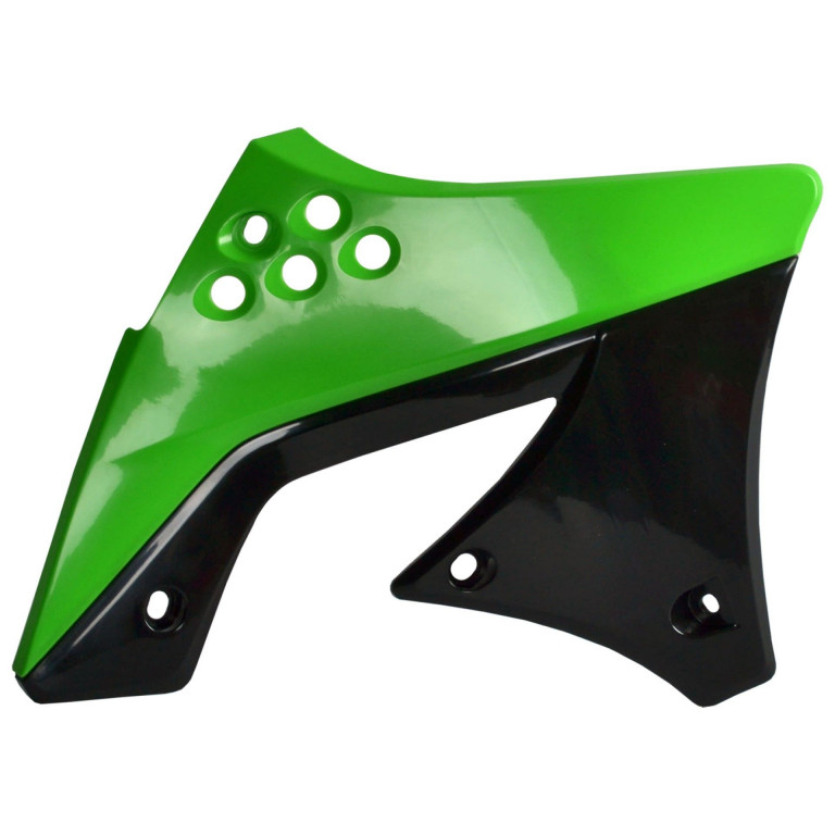 Radiator scoops POLISPORT 8412800001 (pair) green 05/black for KAWASAKI KX 250 (F) 4T 2009-2012