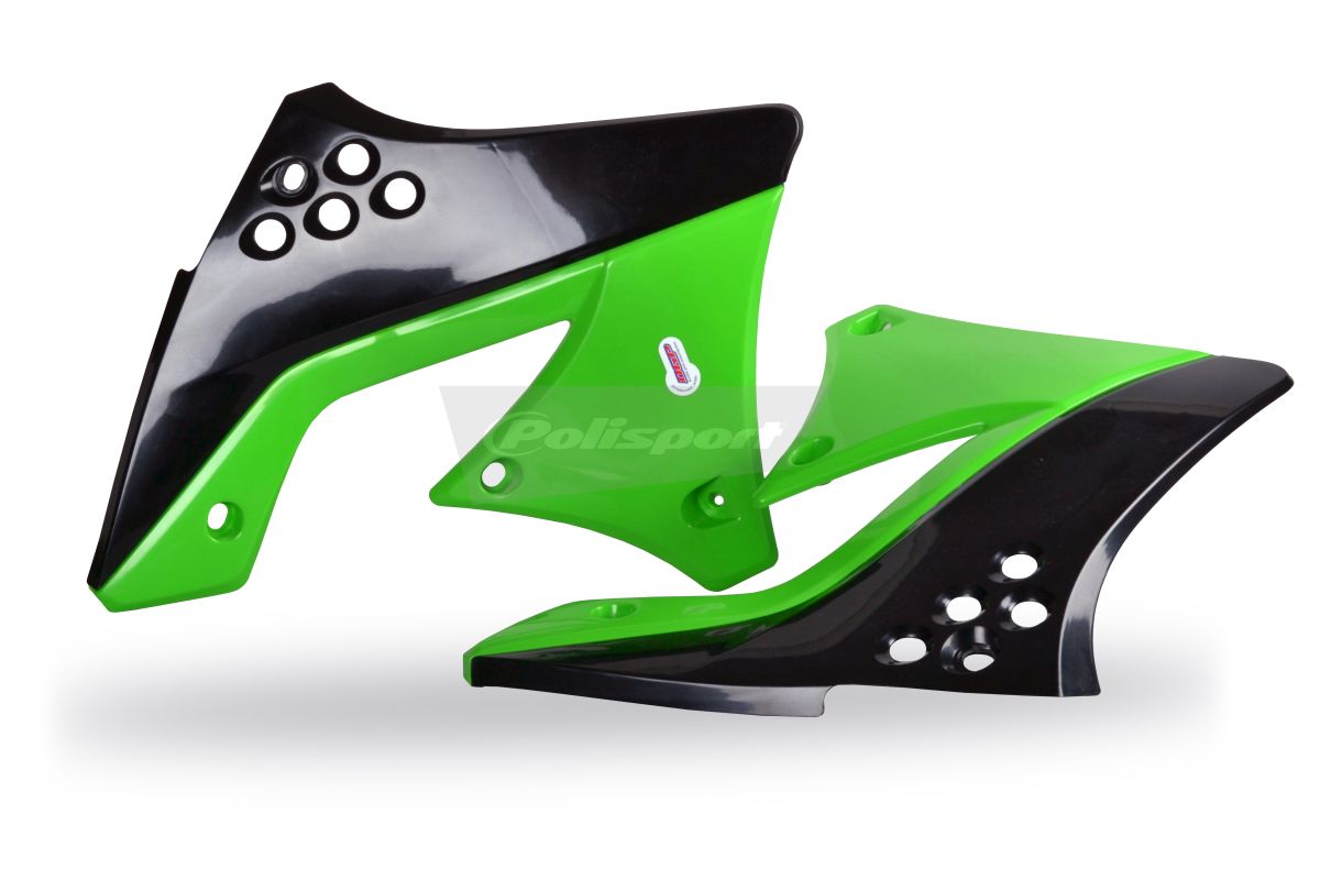 Radiator scoops POLISPORT 8412800004 (pair) black/green 05