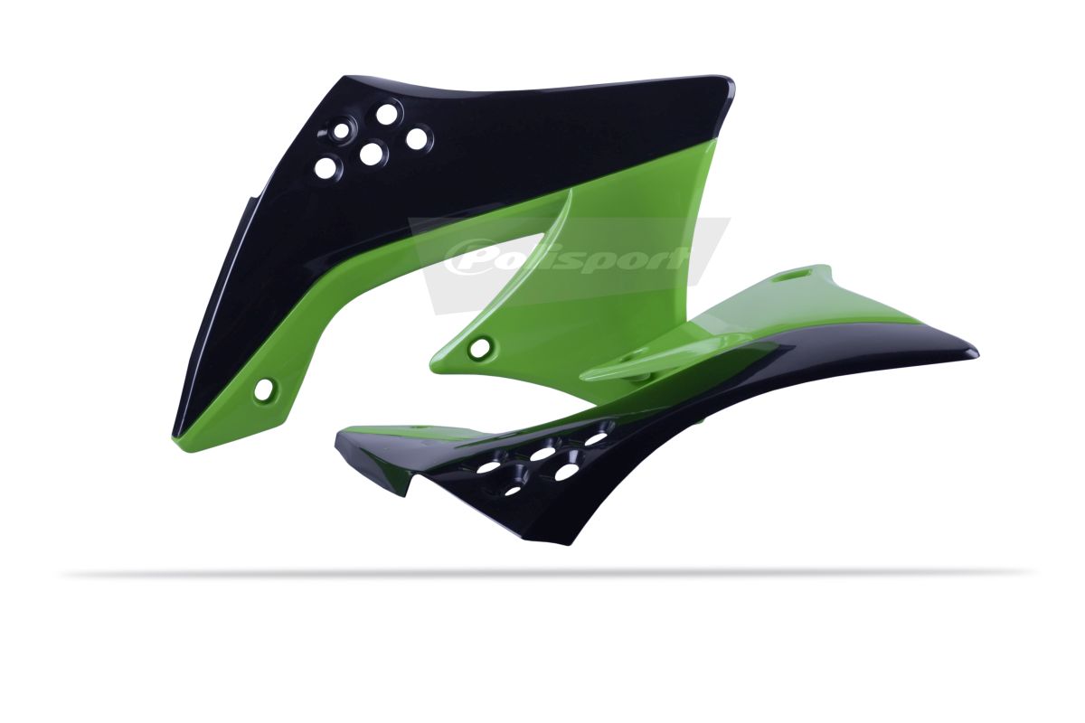 Radiator scoops POLISPORT 8412900004 (pair) black/green 05