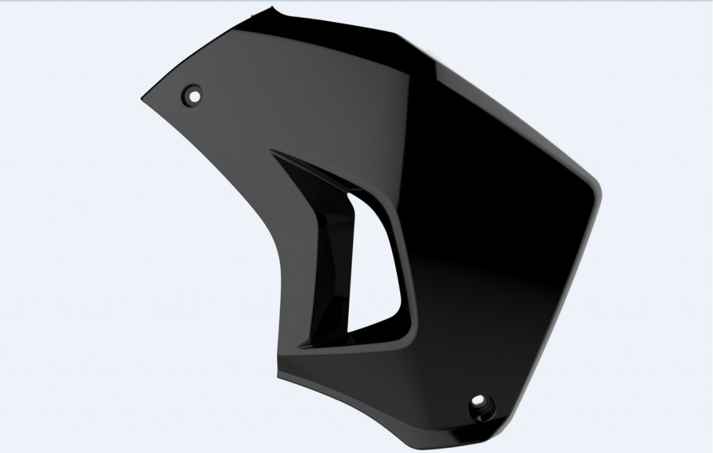 Radiator scoops POLISPORT 8420200001 right Crni