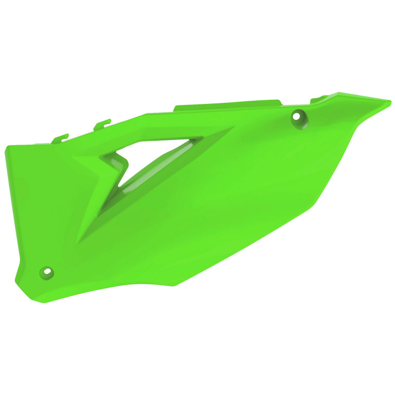 Side panels POLISPORT 8423500005 lime green for KAWASAKI KX 250 (F) 4T 2021-2023, KAWASAKI KX 450 (F) 2019-2023