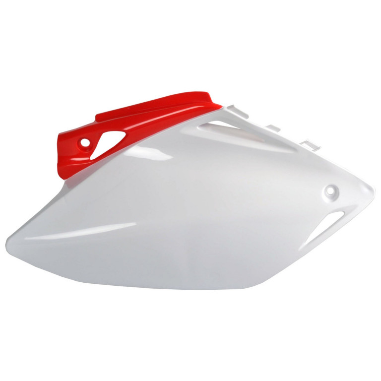 Side panels POLISPORT 8603900001 (pair) red CR 04/white for HONDA CRF 450 R 2007-2008