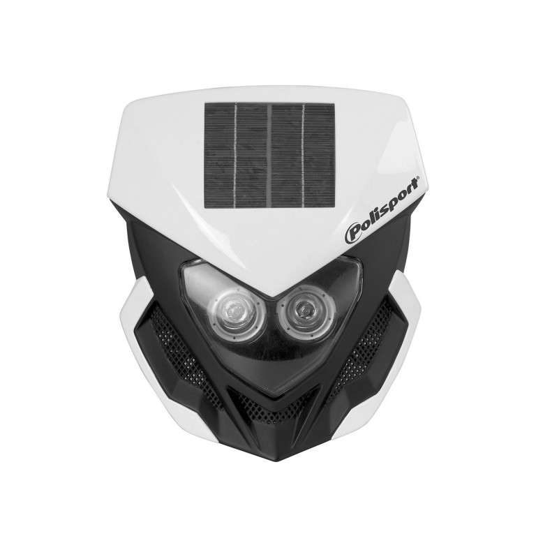 Headlights POLISPORT LOOKOS EVO 8668900001 Solar Version with LED (headlight+battery) white/black
