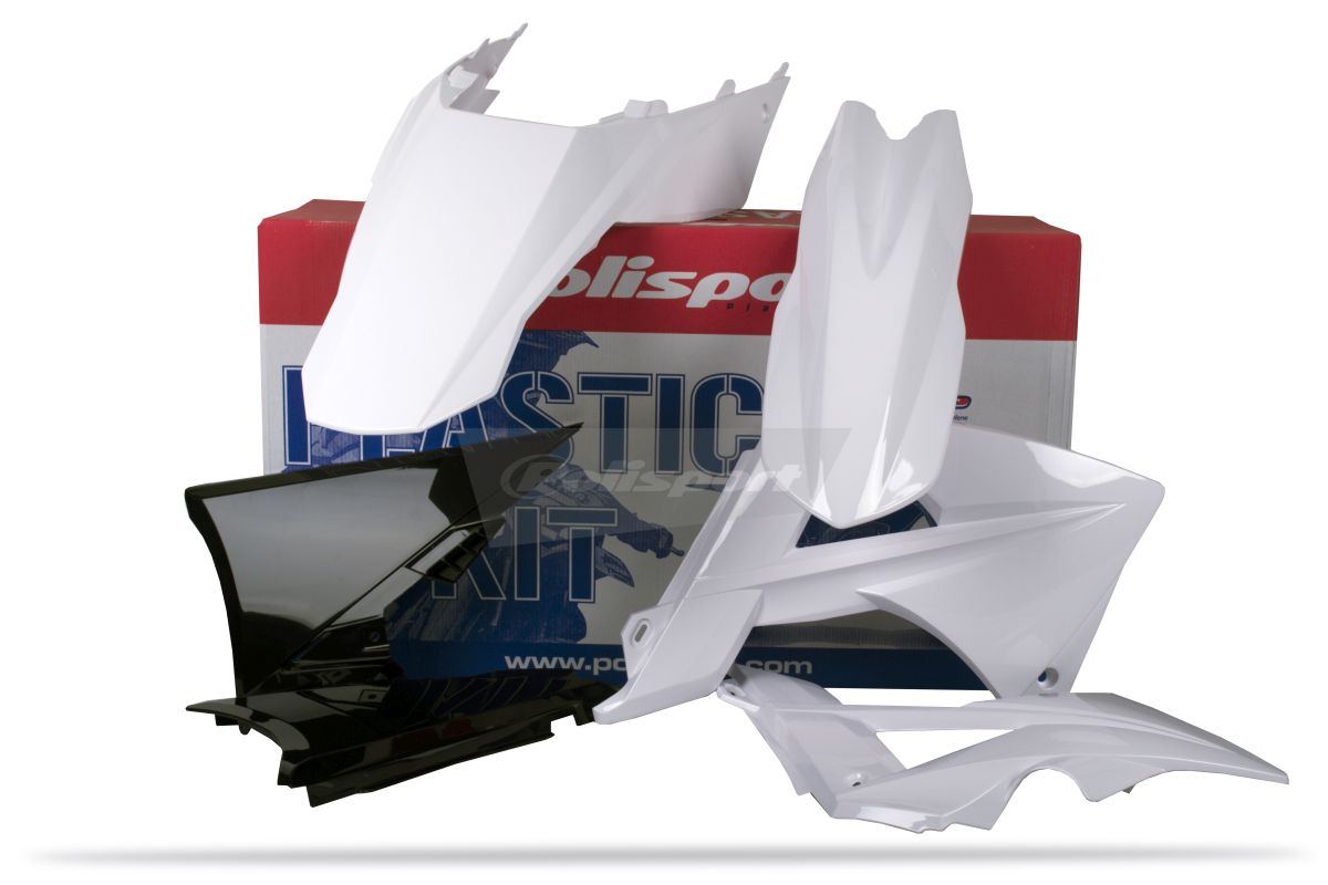 Plastic body kit POLISPORT 90433 white/black/white