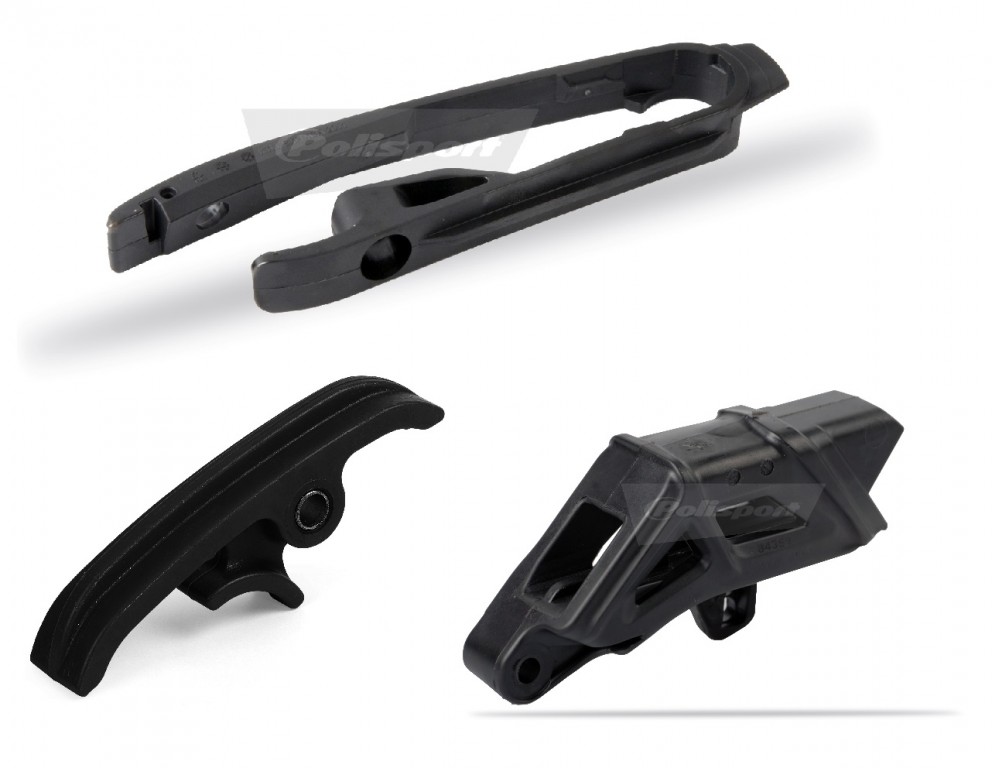 Chain guide / slider / sliding piece kit POLISPORT 90590 Crni