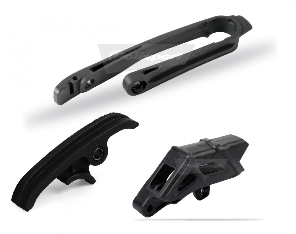 Chain guide / slider / sliding piece kit POLISPORT Crni