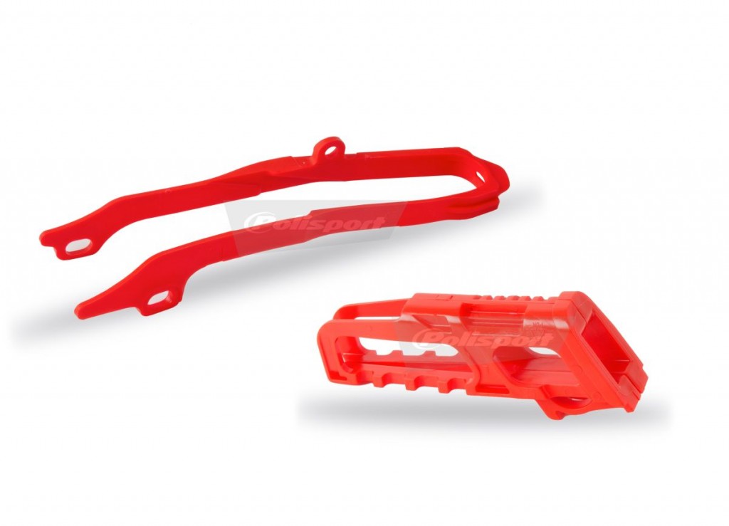 Chain guide / slider kit POLISPORT red CR 04