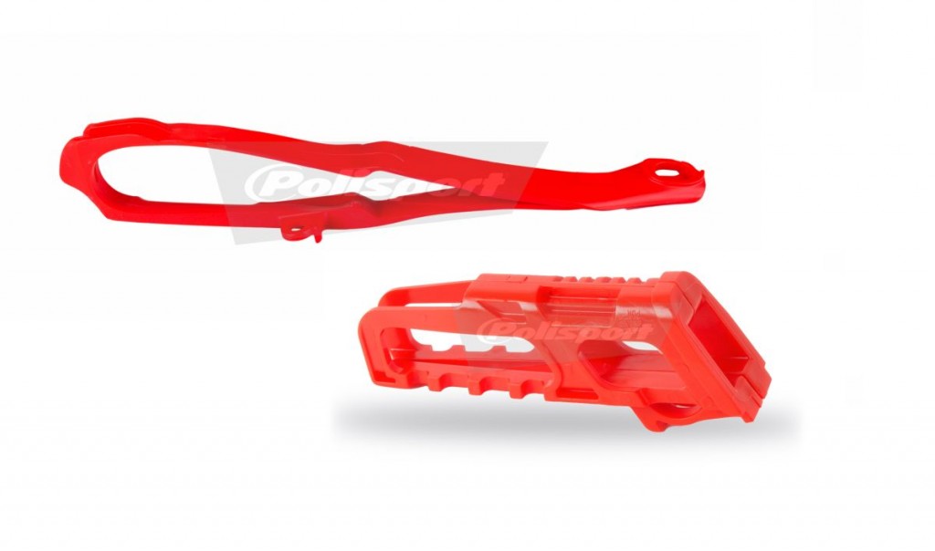 Chain guide / slider kit POLISPORT red CR 04