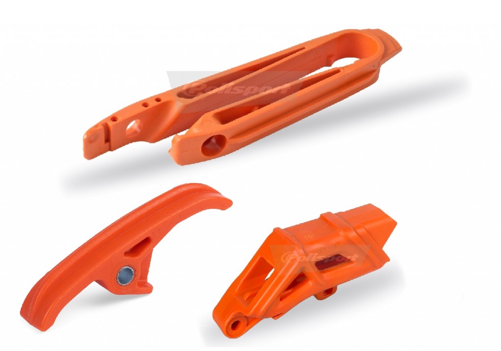Chain guide / slider / sliding piece kit POLISPORT 90609 Orange