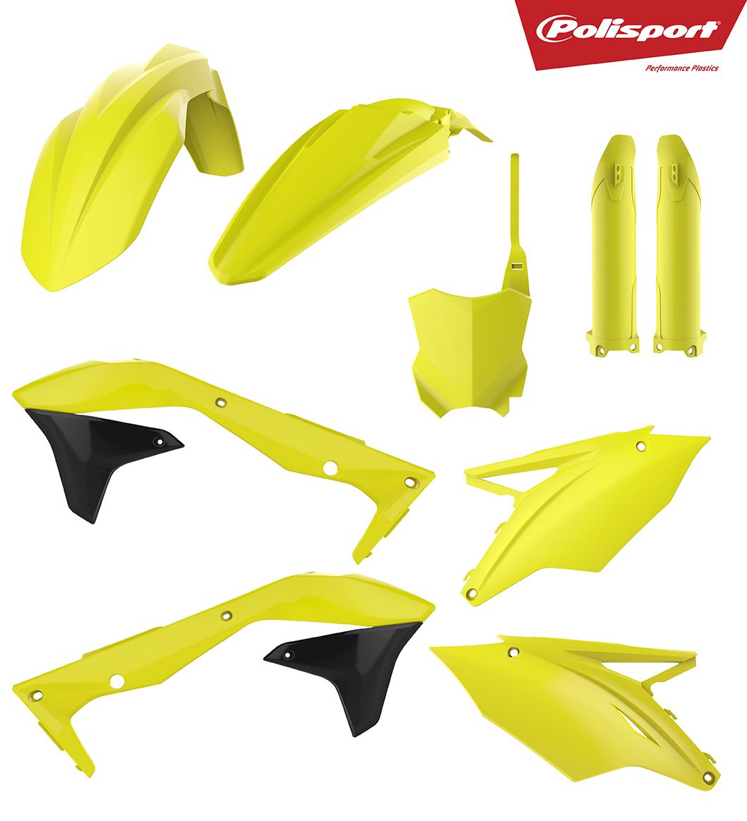Plastic body kit POLISPORT 90744 Flo yellow for KAWASAKI KX 450 (F) 2016-2018