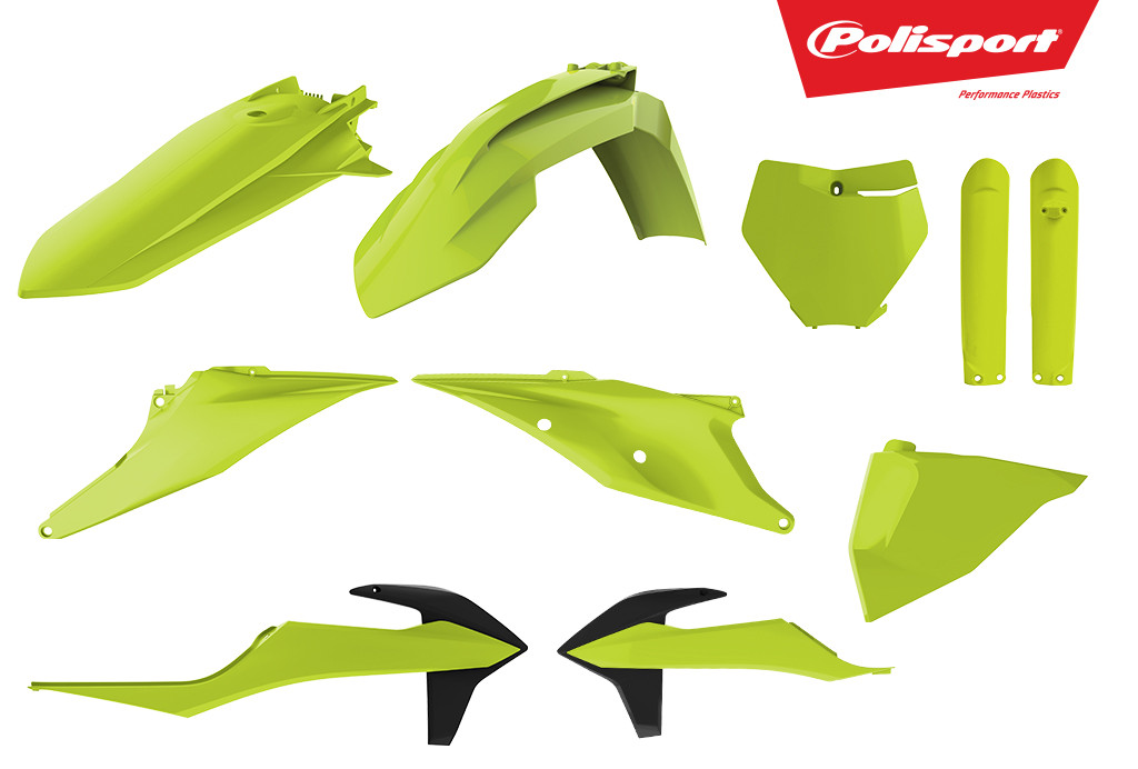 Plastic body kit POLISPORT 90812 Yellow flo