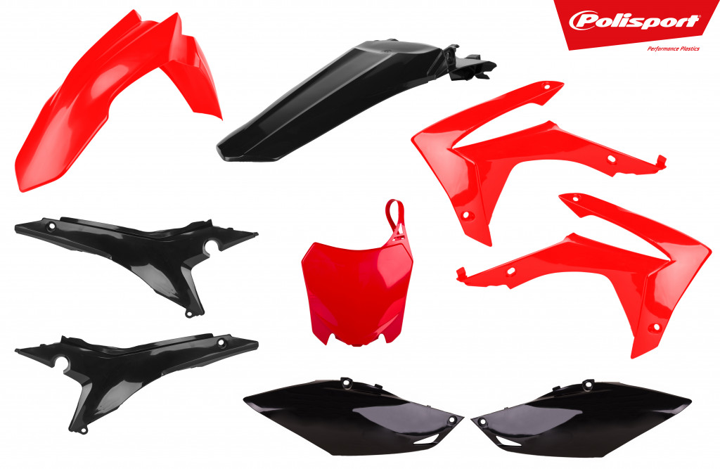 Plastic body kit POLISPORT 90832 red/black