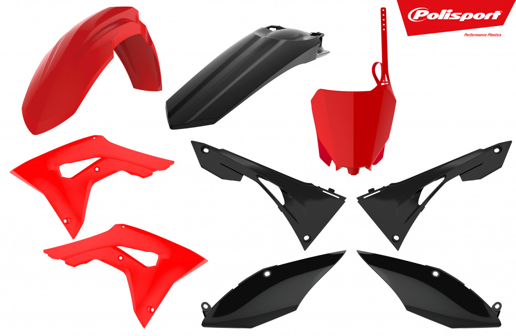 Plastic body kit POLISPORT 90833 red/black
