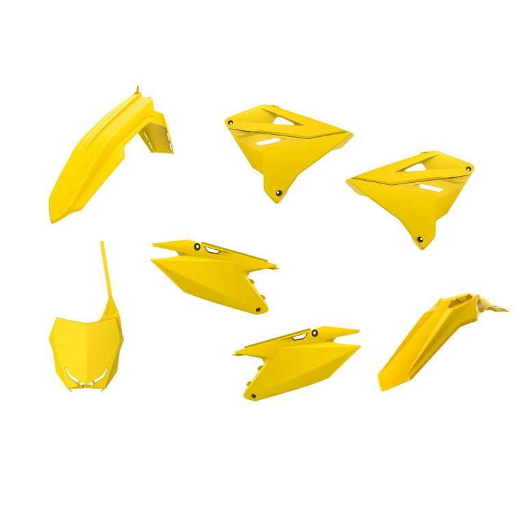 Plastic body kit POLISPORT 90868 yellow for SUZUKI RM 125 2001-2008, SUZUKI RM 250 2001-2008