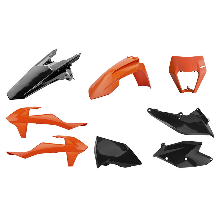 Plastic body kit POLISPORT 90885 orange/black