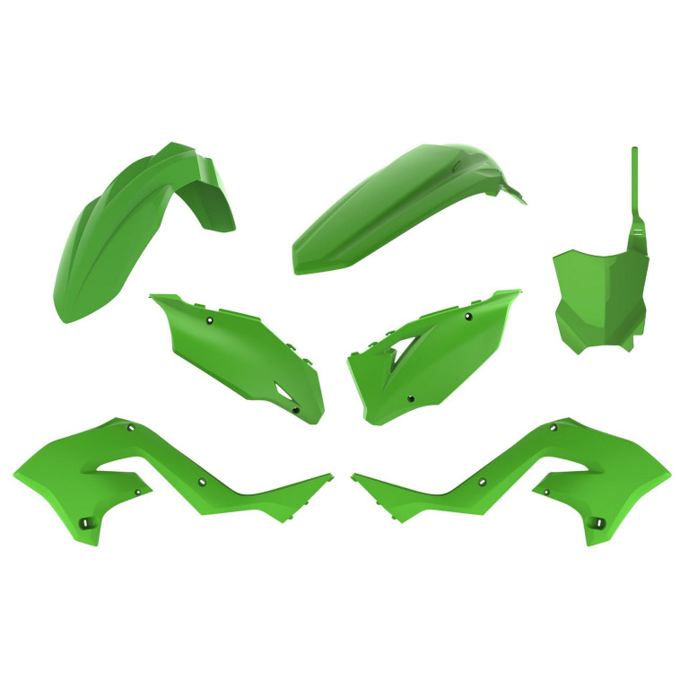 Plastic body kit POLISPORT 90933 restyling OEM color for KAWASAKI - KX 125 (2003 - 2008), KAWASAKI - KX 250 2T (2003 - 2008), KAWASAKI - KX 450 (F) (2003 - 2008)