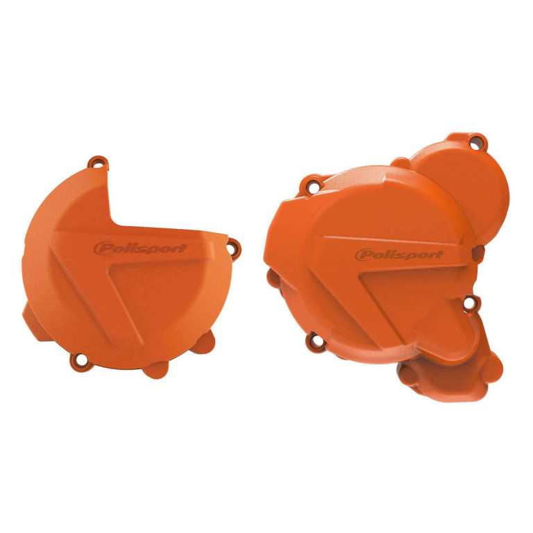 Clutch and ignition cover protector kit POLISPORT 90969 Orange